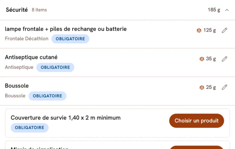 Écran de contrôle matériel